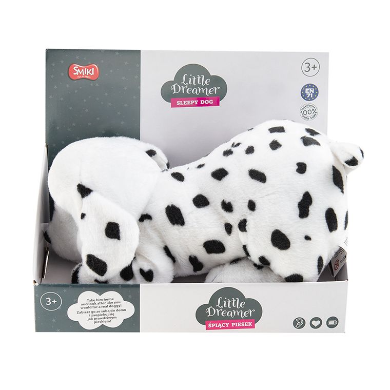 Smiki, Little Dreamer, Śpiący dalmatyńczyk, maskotka interaktywna, 30 cm