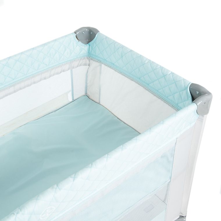 Smiki, łóżeczko turystyczne, dwupoziomowe, niebieskie