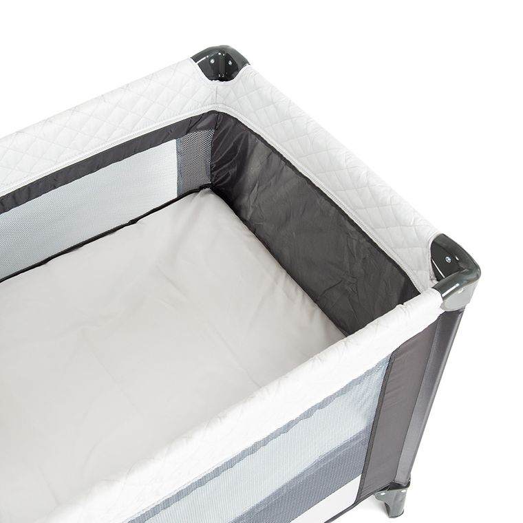 Smiki, łóżeczko turystyczne, dwupoziomowe, szare