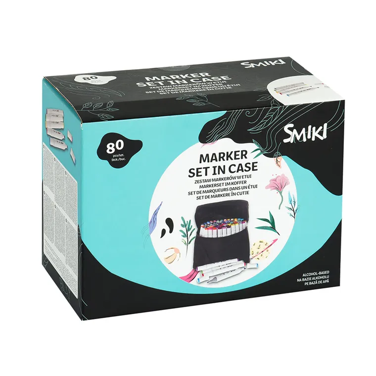 Smiki, markery w etui, 80 kolorów