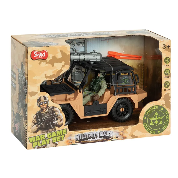 Smiki, Military Base, pojazd z figurką żołnierza i akcesoriami