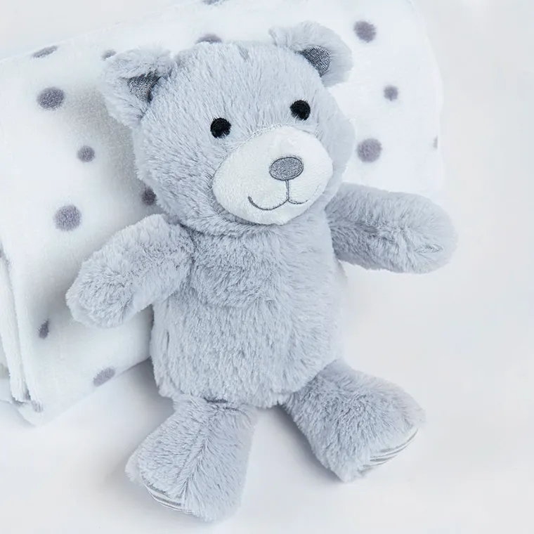 Smiki, Miś, kocyk i maskotka, zestaw prezentowy, biały