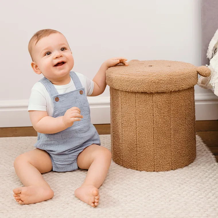 Smiki, Miś, pufa do przechowywania, pluszowa, brązowa