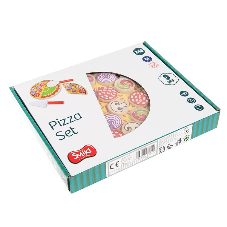 Smiki, Pizza, układanka drewniana, puzzle na rzepy
