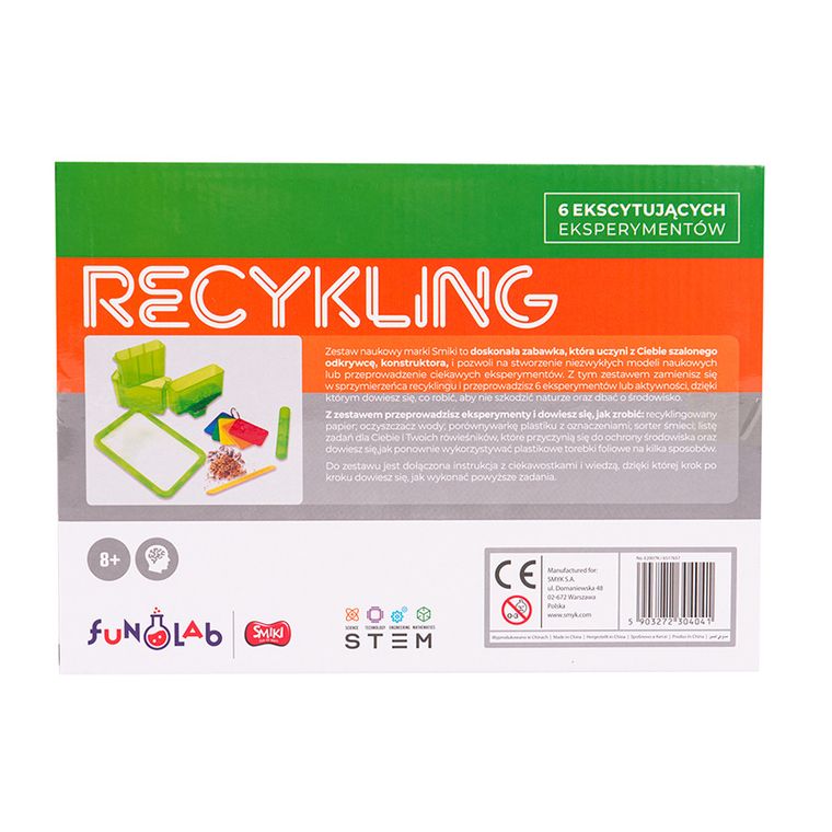 Smiki, Recykling, zestaw 6 eksperymentów