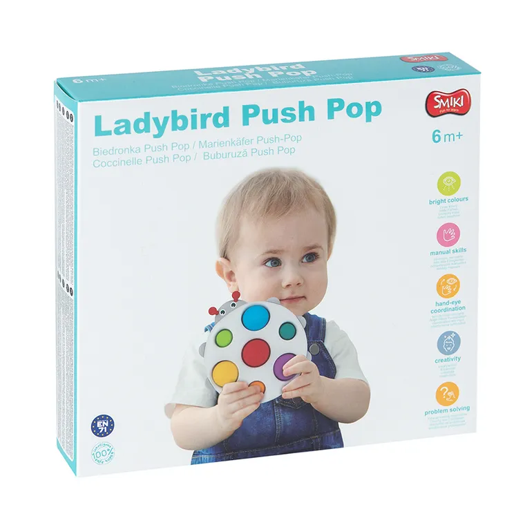 Smiki, Sensoryczna Biedronka, Push Pop, zabawka interaktywna