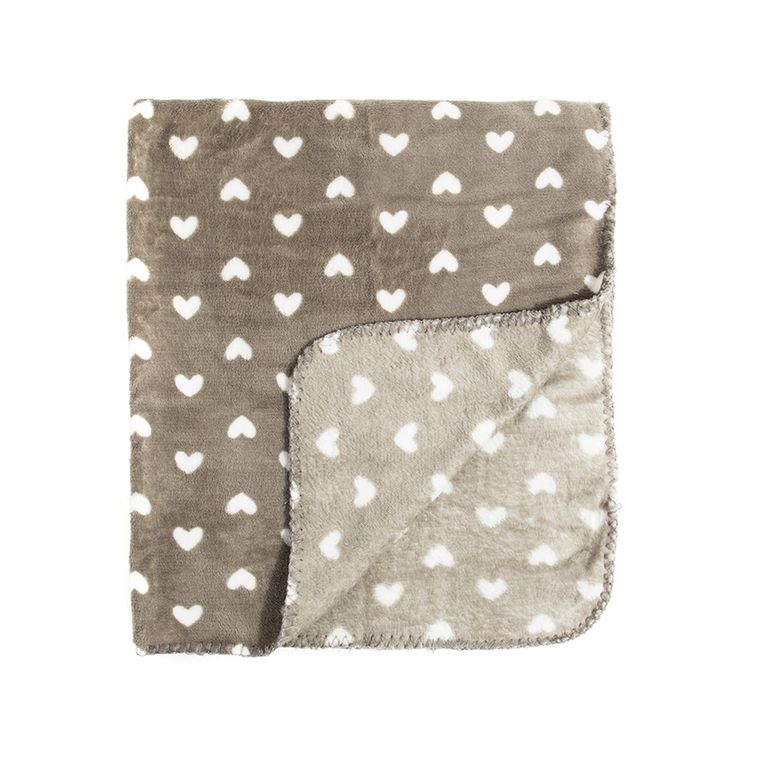 Smiki, Słoń, koc, szary, serca, 75-90 cm