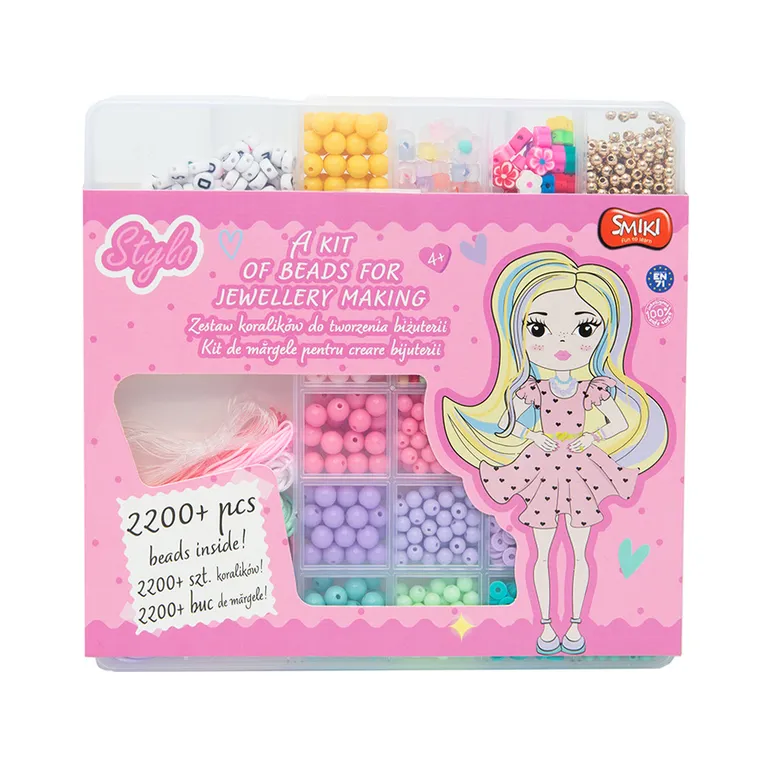 Smiki, Stylo, Koraliki do tworzenia biżuterii, zestaw kreatywny, 2200 elementów