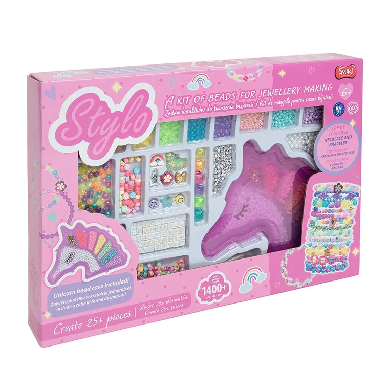 Smiki, Stylo, Koraliki do tworzenia biżuterii, zestaw kreatywny, jednorożec