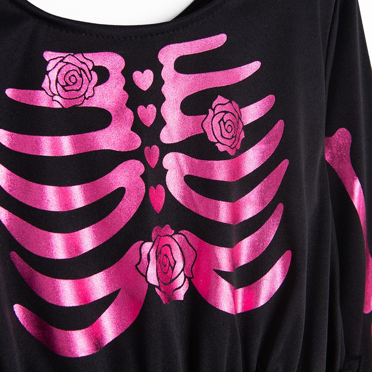 Smiki, Szkielet, stój dla dzieci, czarno-różowy, 5-6 lat