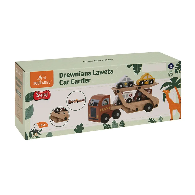 Smiki, Transport samochodów, pojazd drewniany