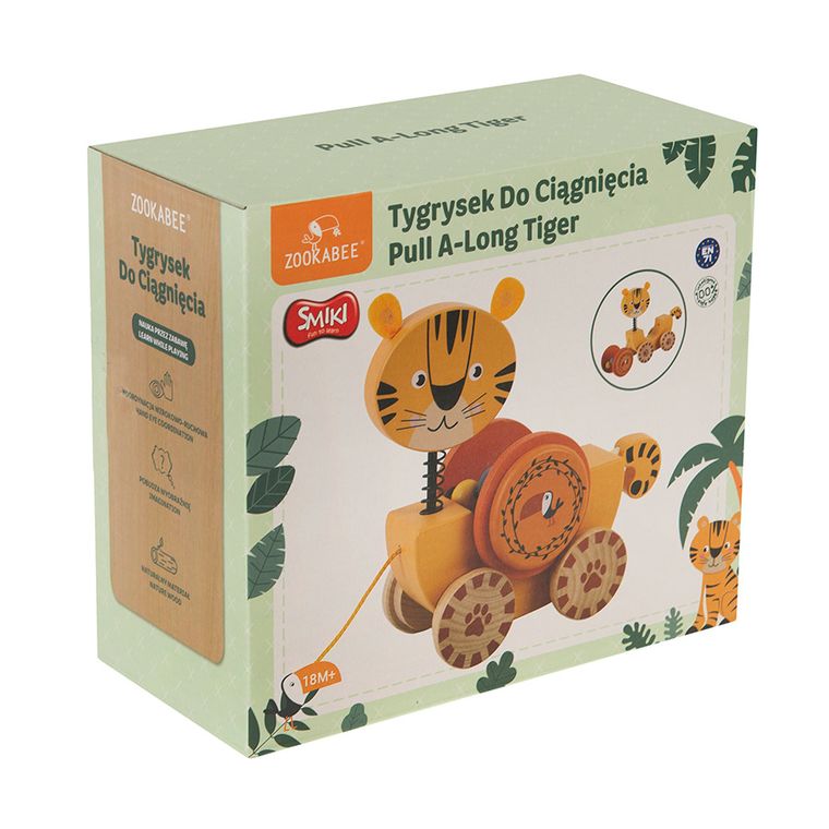 Smiki, Tygrys, drewniana zabawka do ciągnięcia