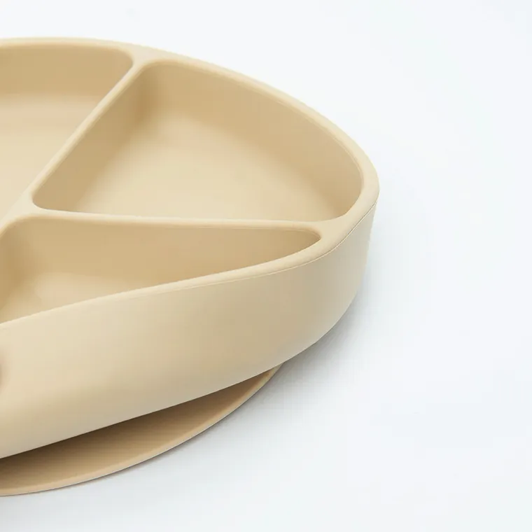 Smiki, Very Bunny, dzielony talerz silikonowy, beżowy