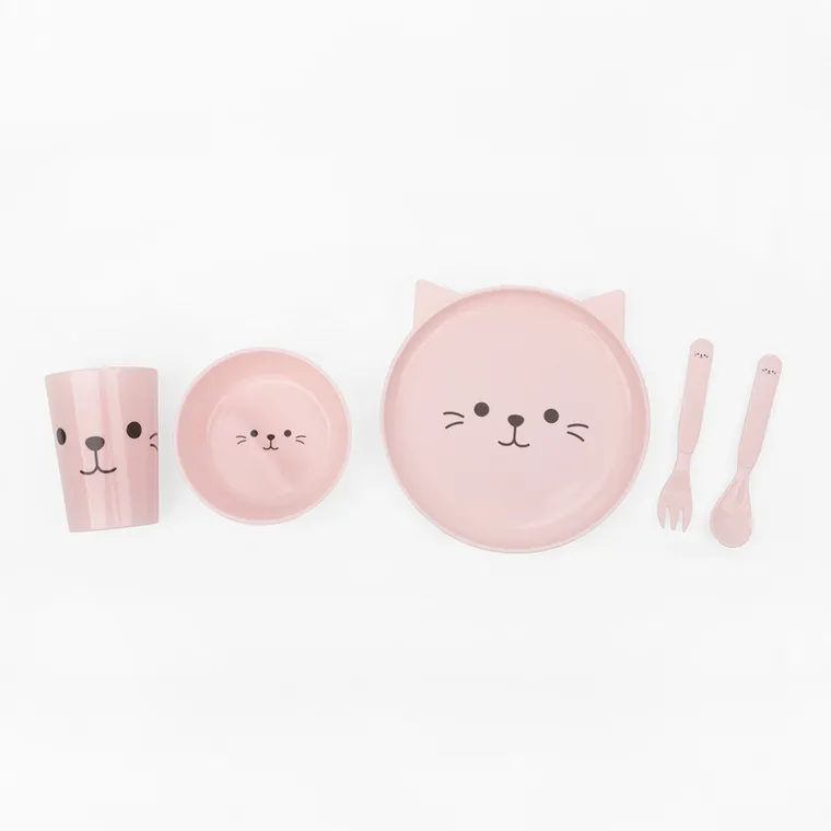 Smiki, Very Bunny, Kotek, zestaw naczyń plastikowych