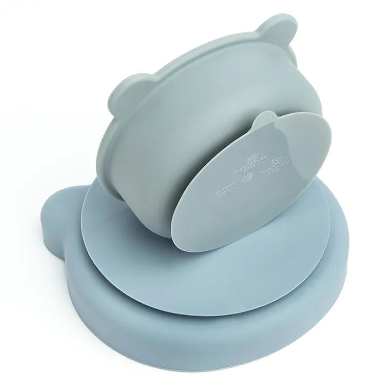 Smiki, Very Bunny, zestaw naczyń silikonowych, niebieski