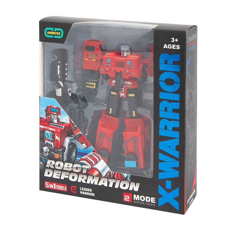 Smiki, X-Warrior, samochód, robot transformujący, czerwony