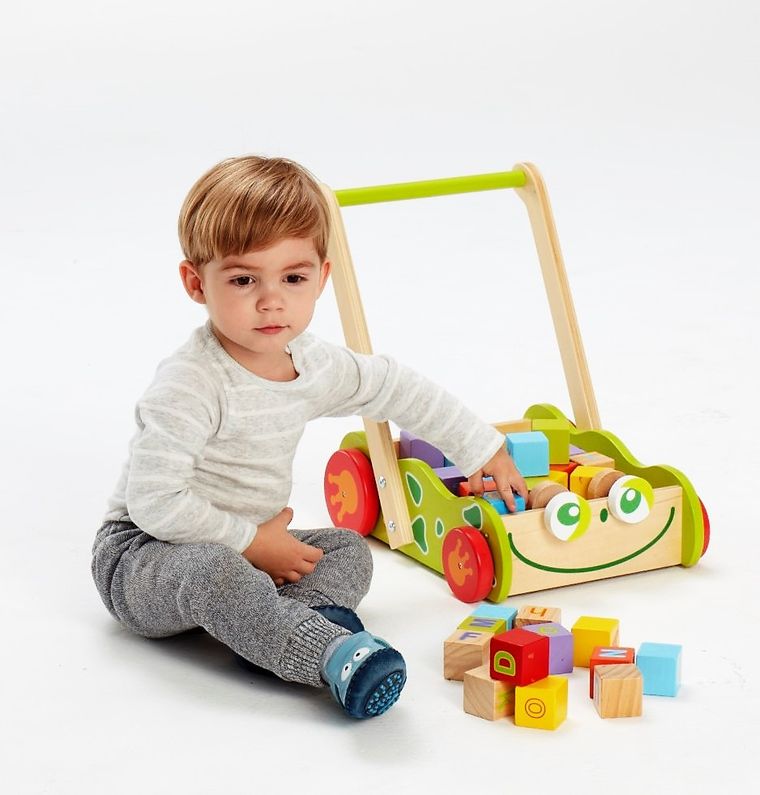 Smiki, Żaba, drewniany pchacz z klockami