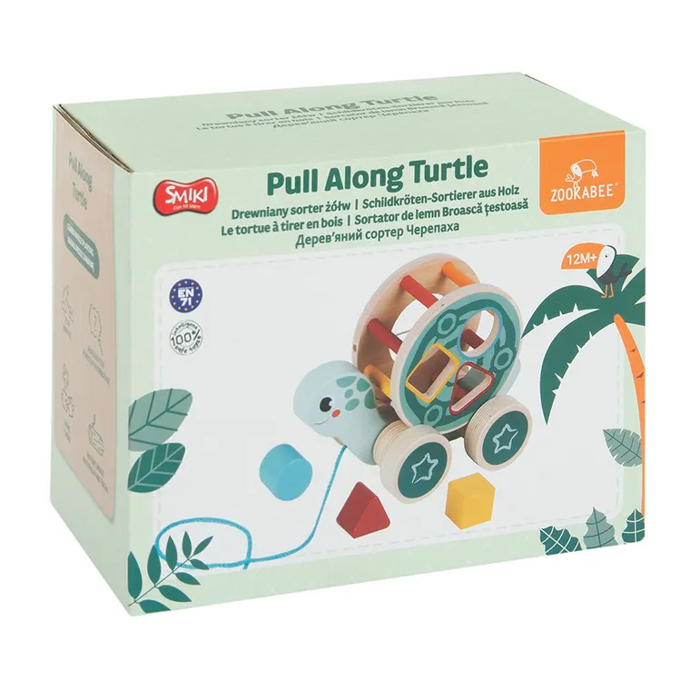 Smiki, Żółw, drewniana zabawka do ciągnięcia