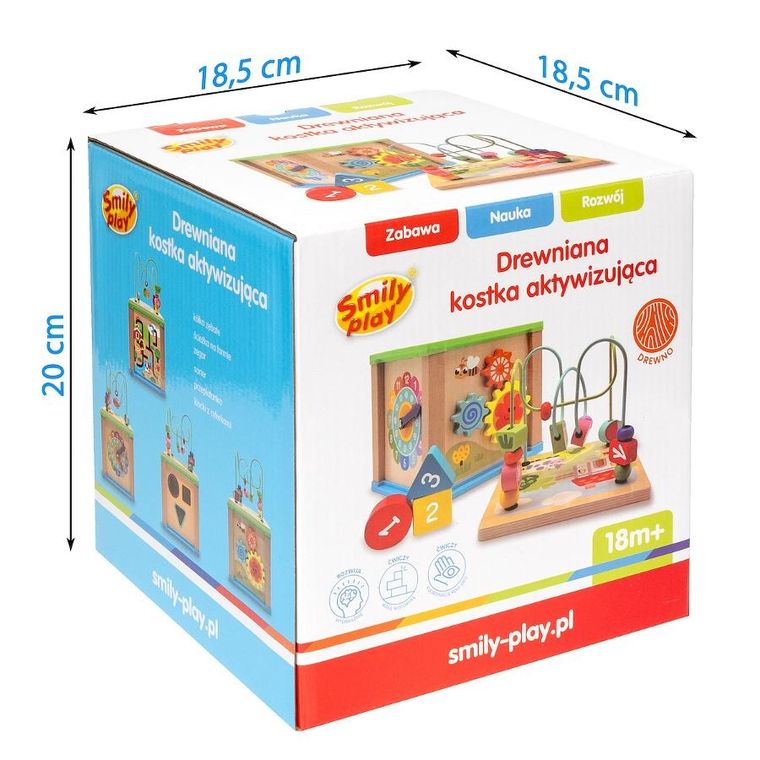 Smily Play, drewniana kostka aktywizująca 5w1