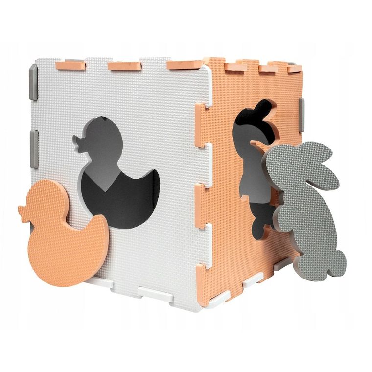 Smily Play, mata piankowa, szaro-pomarańczowa