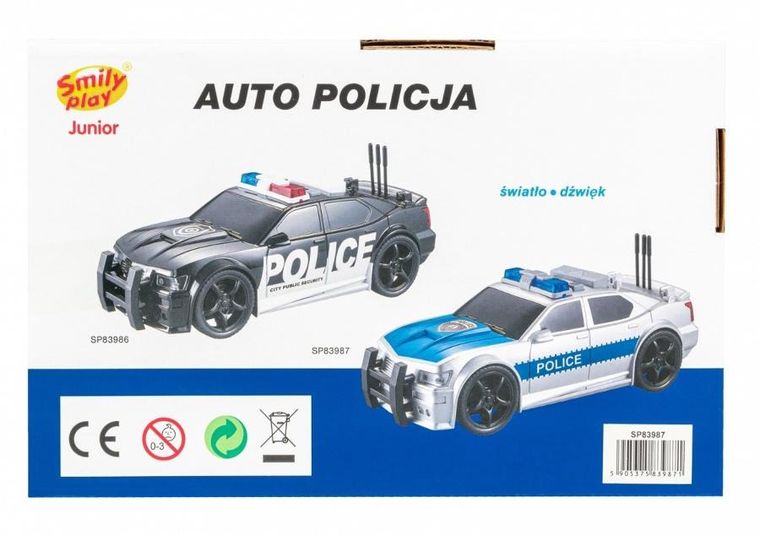 Smily Play, policja srebrna, pojazd ze światłem i dźwiękiem
