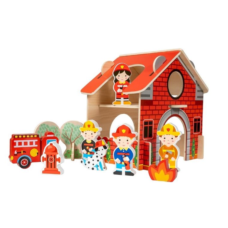 Smily Play, Remiza strażacka, drewniany domek z figurkami