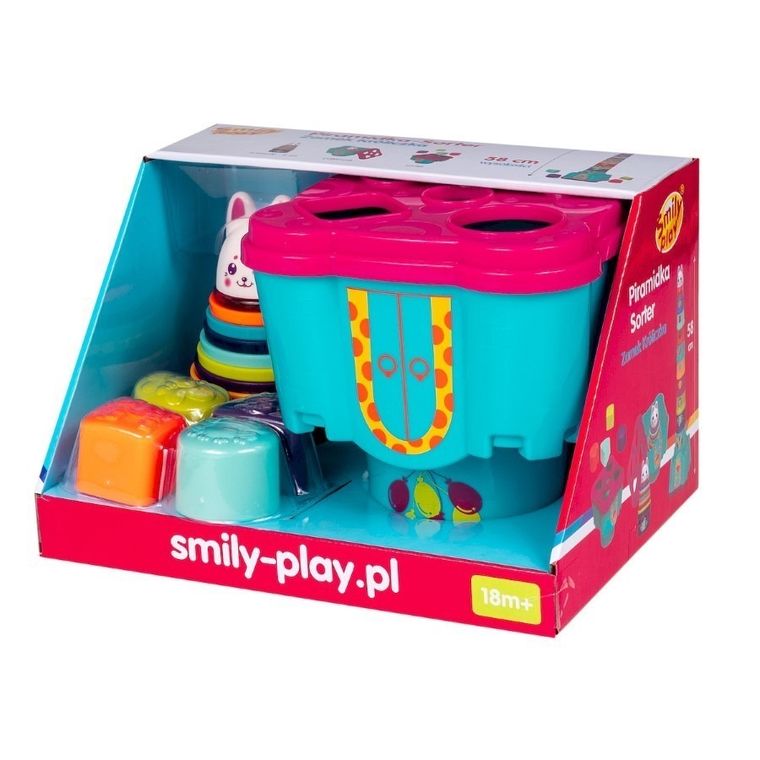 Smily Play, Zamek króliczka, piramidka, sorter, 58 cm