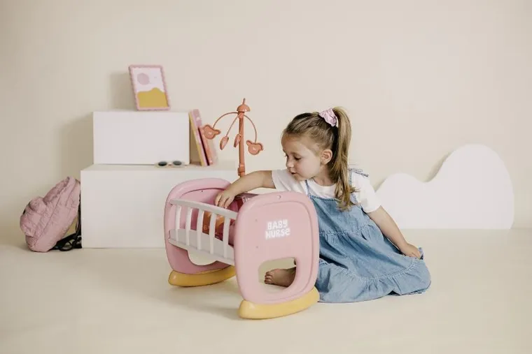 Smoby, Baby Nurse, kołyska z karuzelą dla lalek