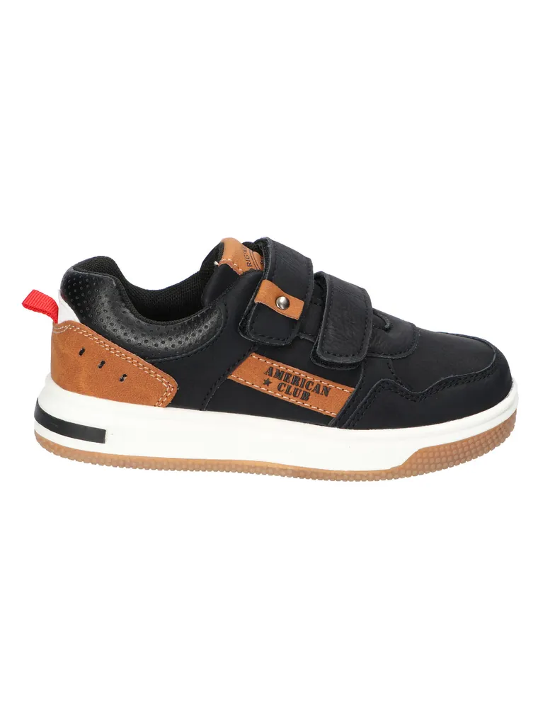 Sneakersy chłopięce, czarne, skórzana wkładka, American Club