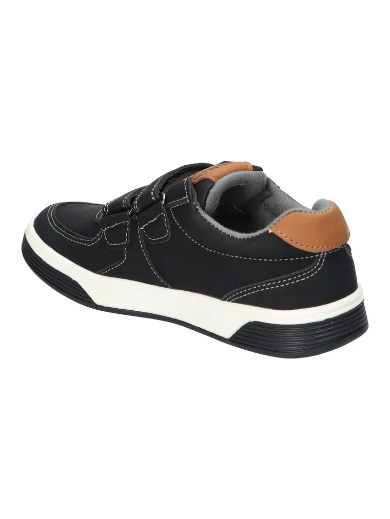 Sneakersy chłopięce, czarne, skórzana wkładka, American Club