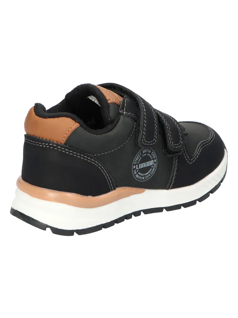 Sneakersy chłopięce, czarne, skórzana wkładka, American Club