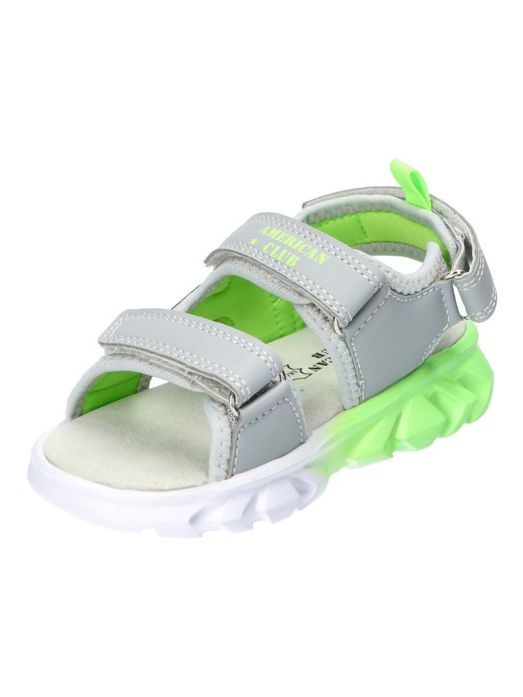 Sneakersy chłopięce, szare, skórzana wkładka, American Club
