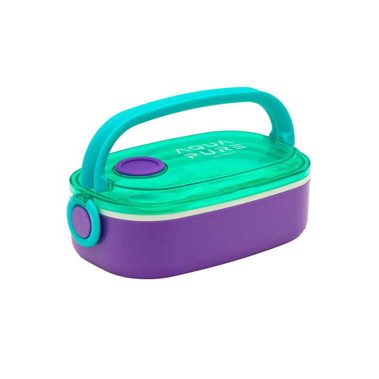 Śniadaniówka Aqua Pure ze sztućcami - mint/lavender