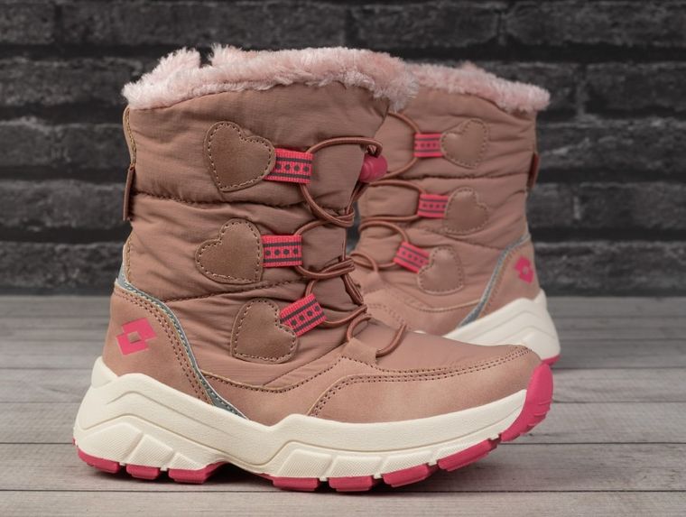 Śniegowce dziewczęce, ocieplane, różowe, Lotto Traleika Tex