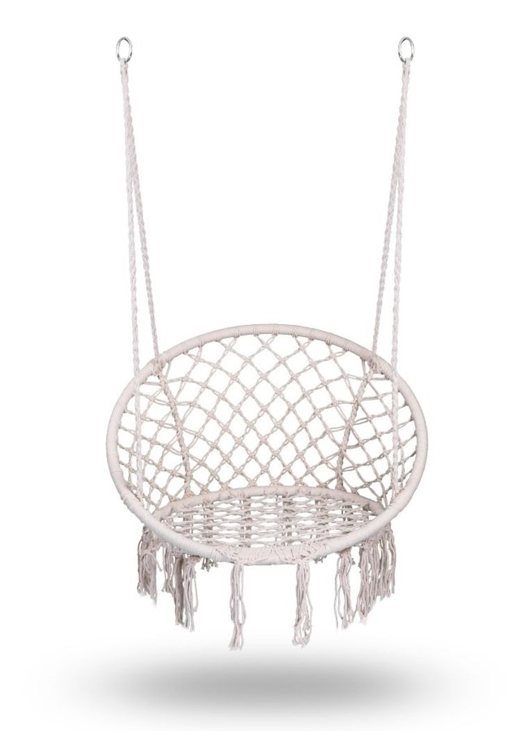 Sofotel, fotel wiszący, huśtawka, boho, biały