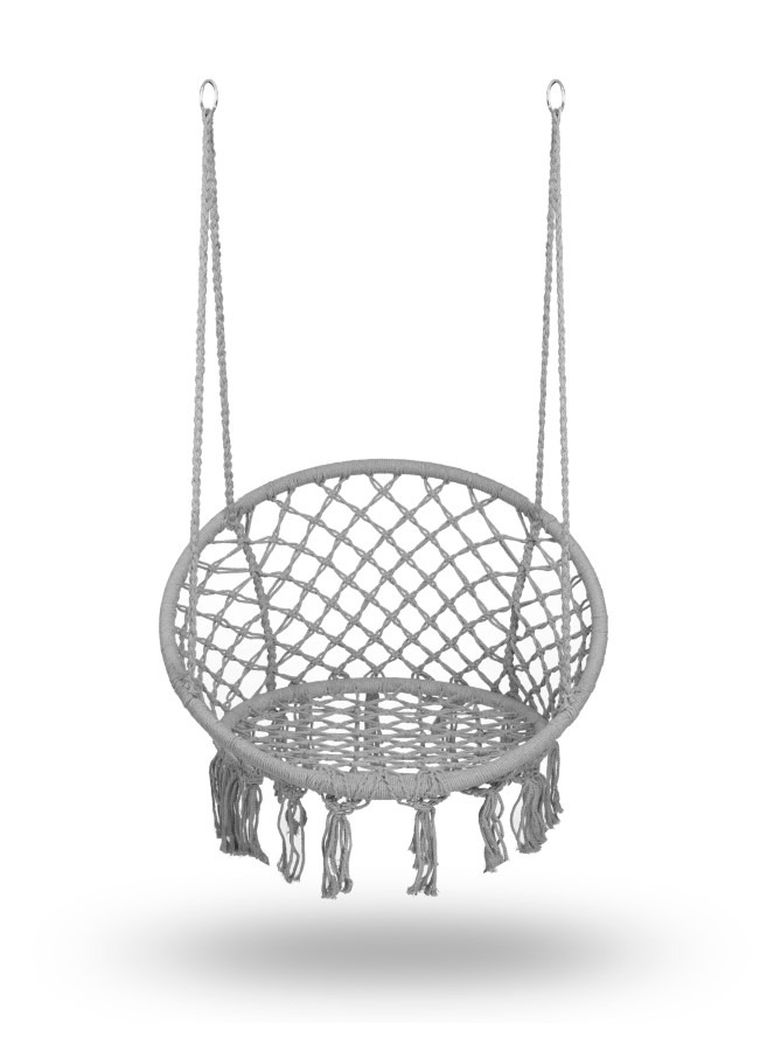 Sofotel, fotel wiszący, huśtawka, boho, szary