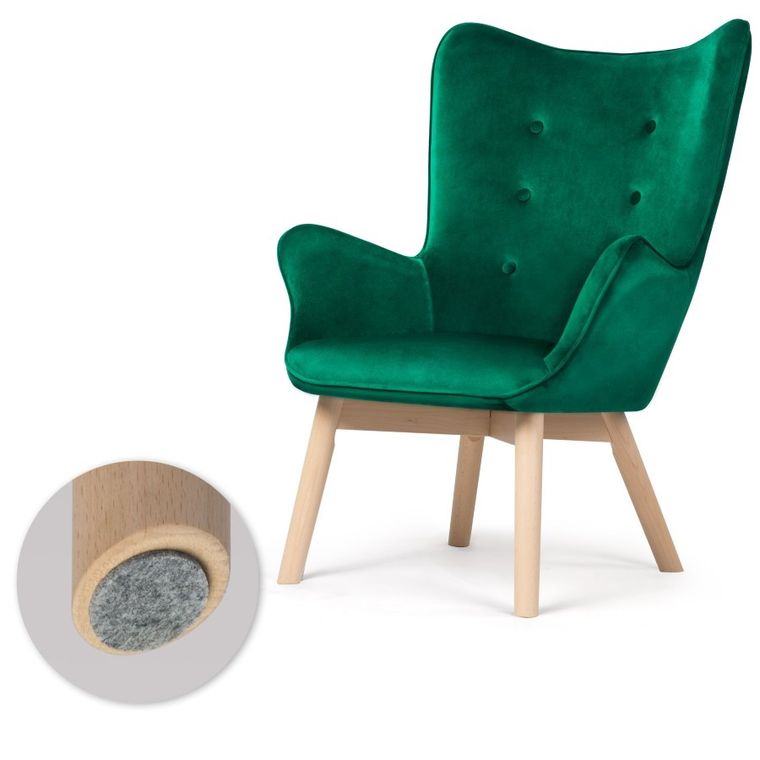 Sofotel, Norse, fotel uszak z podnóżkiem, ciemno zielony