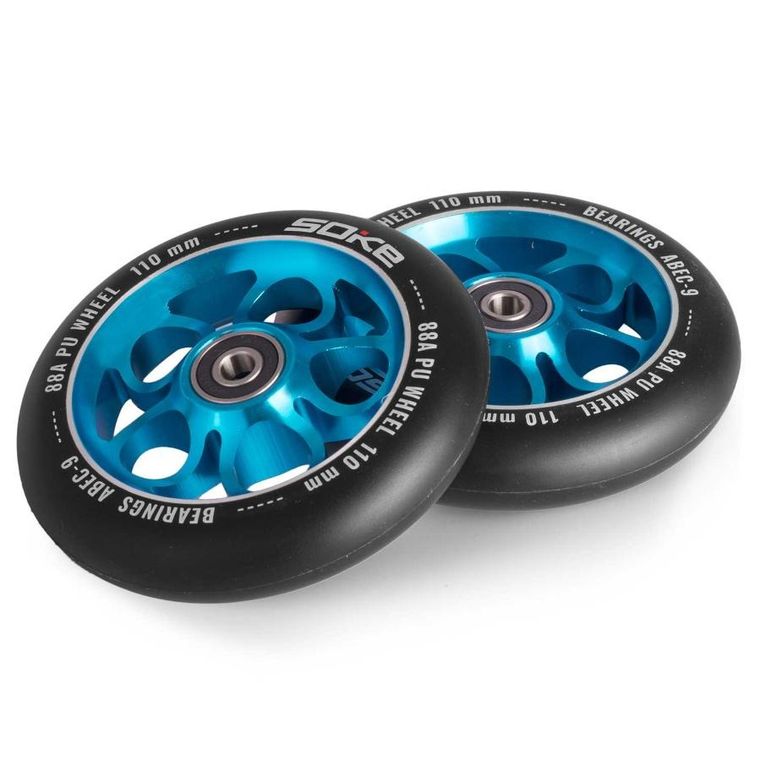 Soke, kółka do hulajnogi, 110 mm, niebieskie, 2 szt.