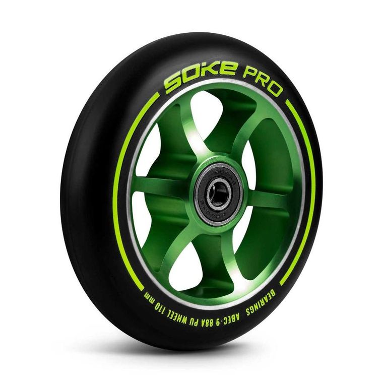 Soke, kółka do hulajnogi, 110 mm, zielone, 2 szt.