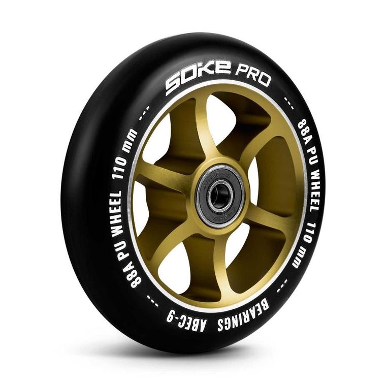 Soke, kółka do hulajnogi, 110 mm, złote, 2 szt.