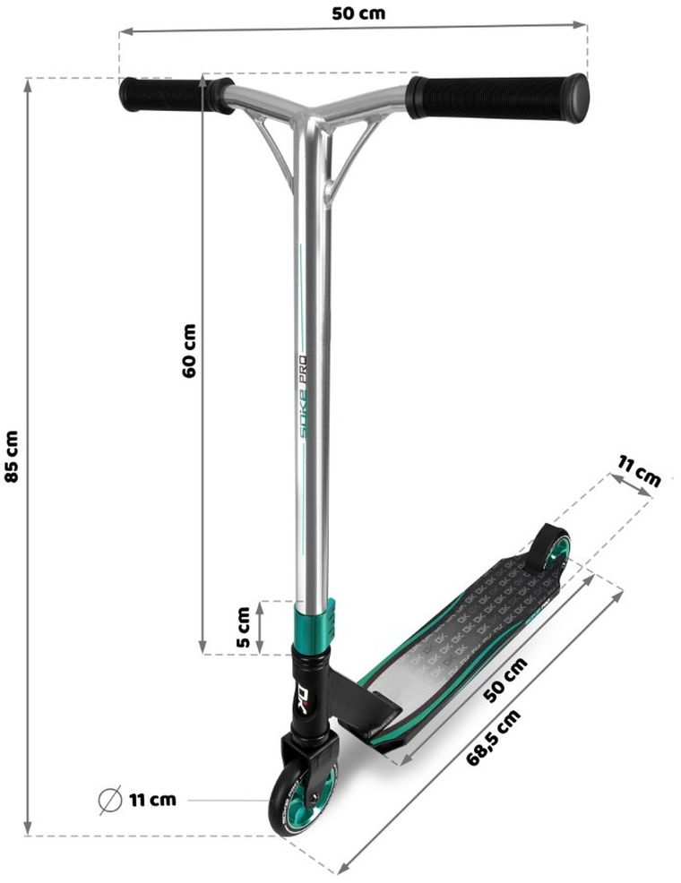 Soke, Pro, hulajnoga wyczynowa, czarno-srebrno-turkusowa