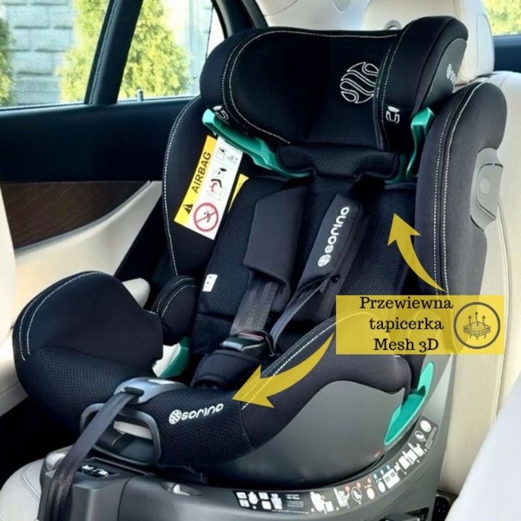 Sorino, Aurora, fotelik samochodowy z bazą, 360°, black, 40-150 cm