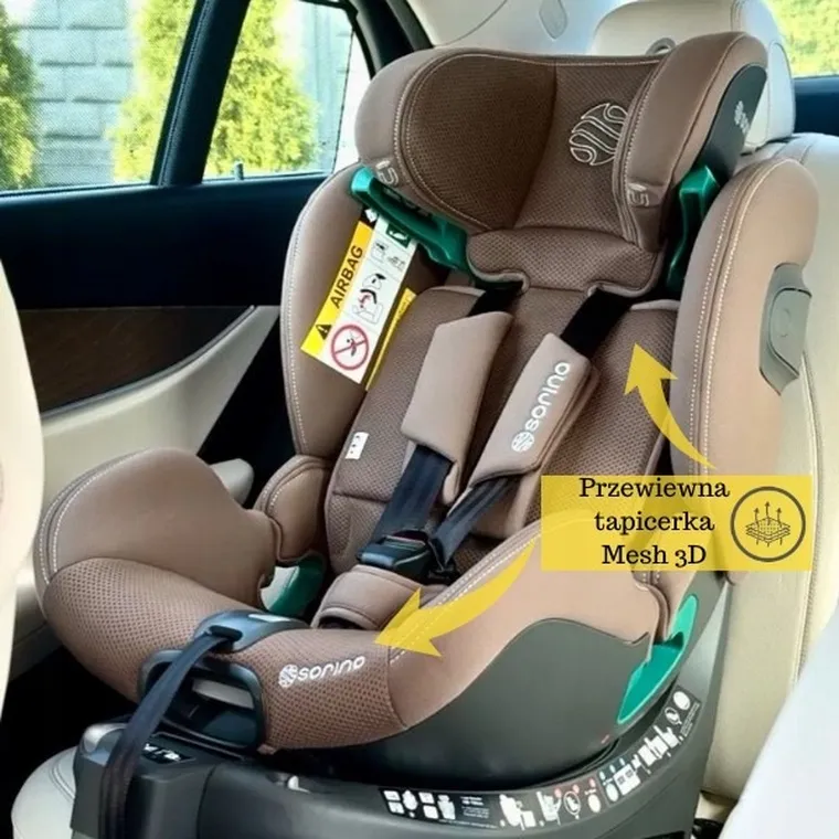 Sorino, Aurora, fotelik samochodowy z bazą, 360°, chocolate, 40-150 cm