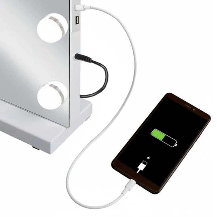 Soulima, lusterko kosmetyczne, LED, 58-46 cm