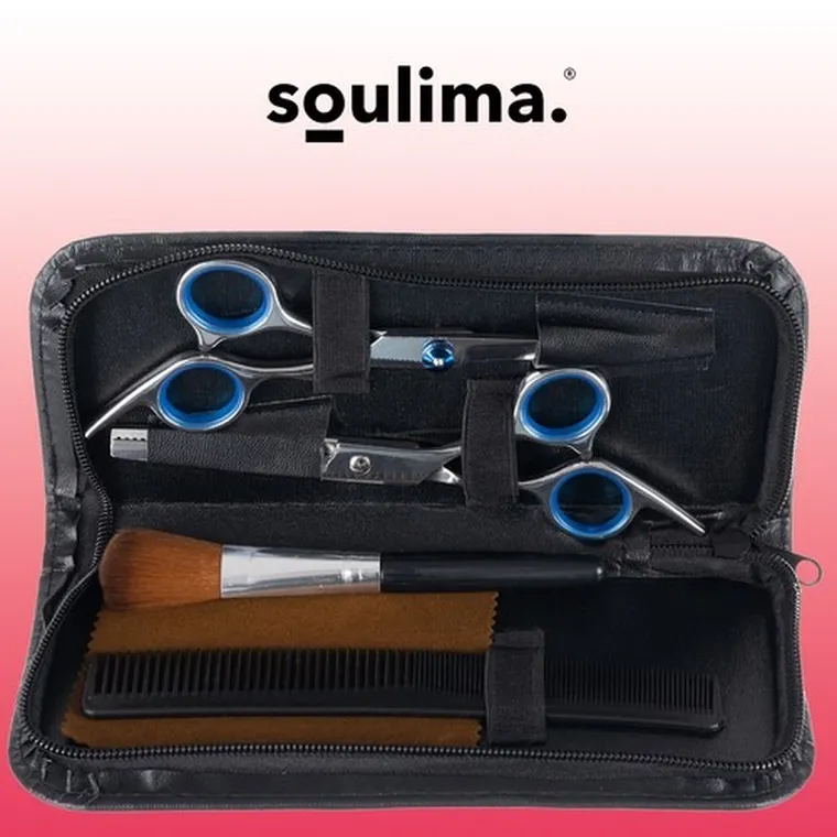Soulima, zestaw: nożyczki fryzjerskie, 2 szt. + akcesoria