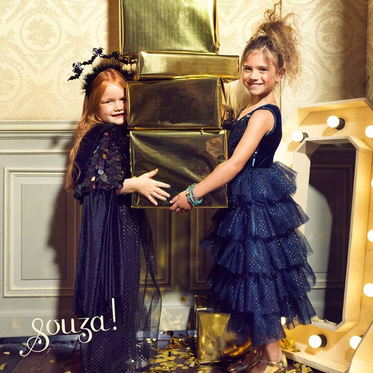 Souza! Bella, peleryna z kapturem i cekinową narzutką, kostium, 3-4 lata