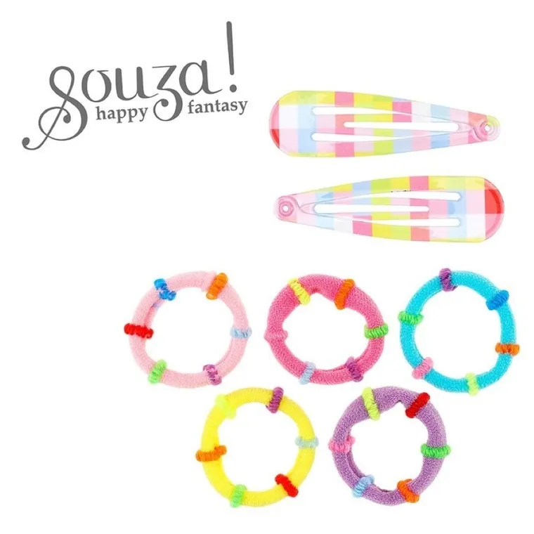 Souza! Beryl, tęczowe spinki i gumki do włosów, 7 szt.