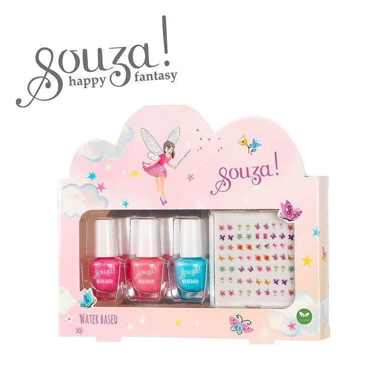 Souza! Elf, lakiery do paznokci z naklejkami, 3 szt.