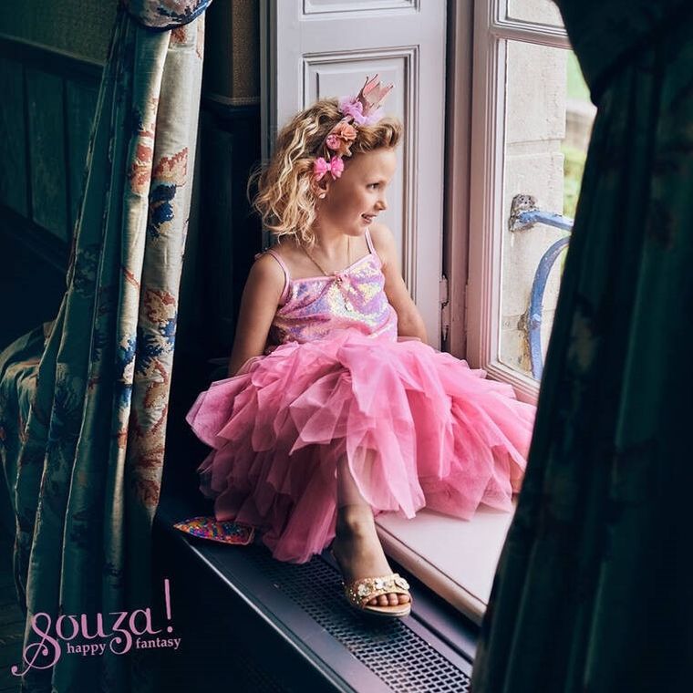 Souza! Ellina, pantofelki klapki na obcasie, złote, rozmiar 27/28