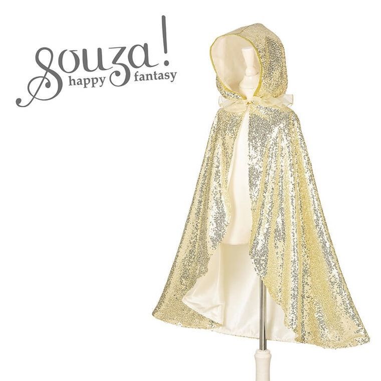 Souza! Księżniczka Amelia, złota peleryna z kapturem, strój, 5-7 lat